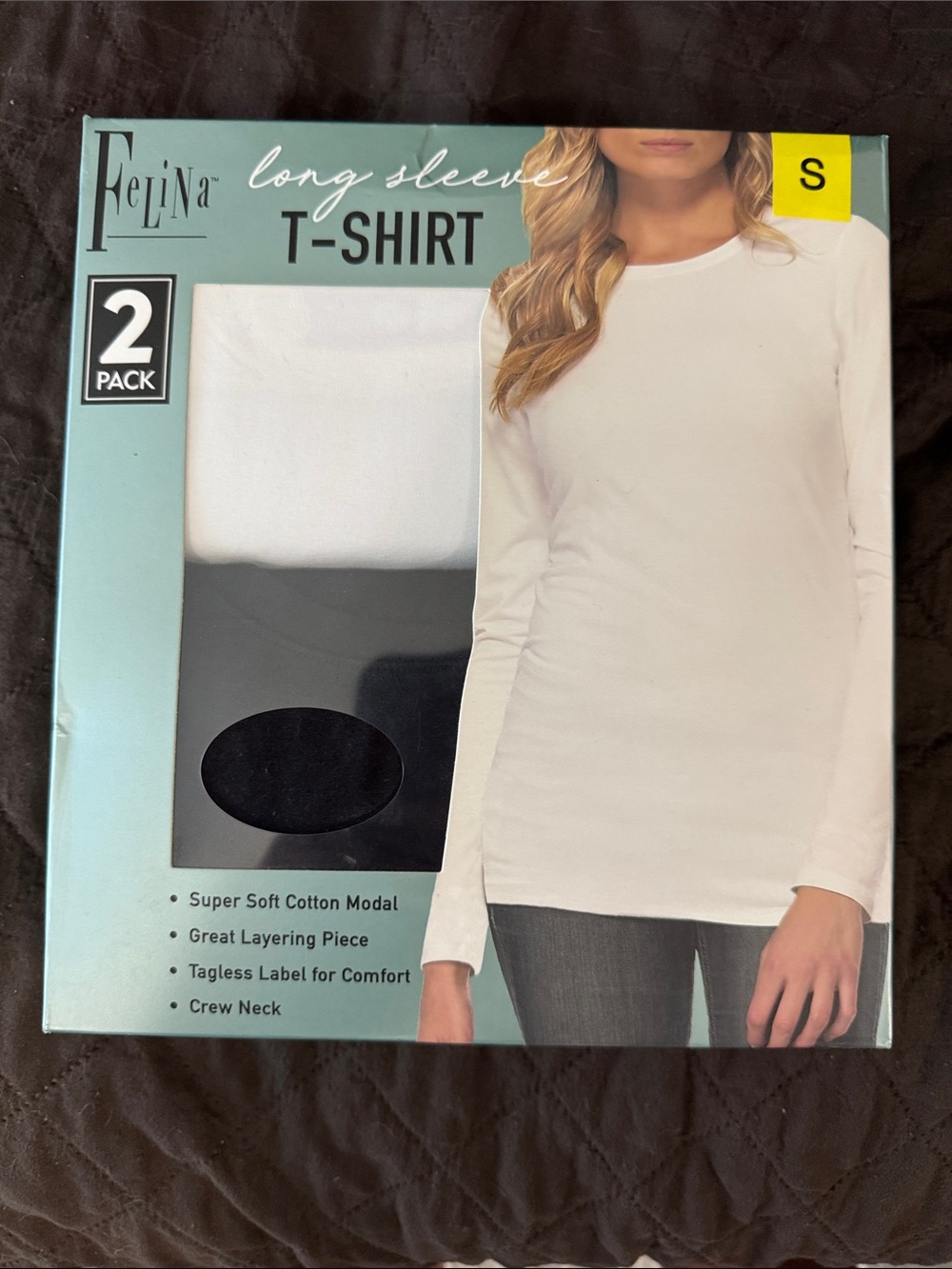 Felina Long Sleeve Crew Neck T-Shirt Pack - White